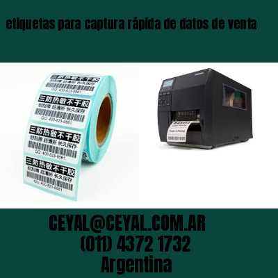 etiquetas para captura rápida de datos de venta
