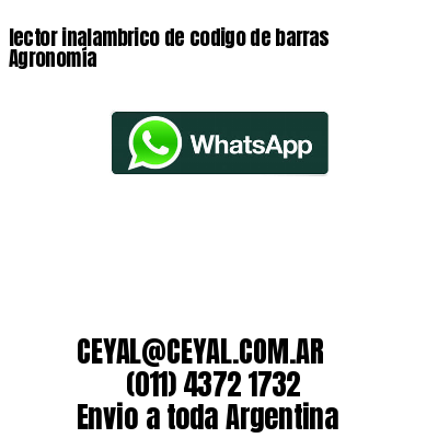 lector inalambrico de codigo de barras Agronomía