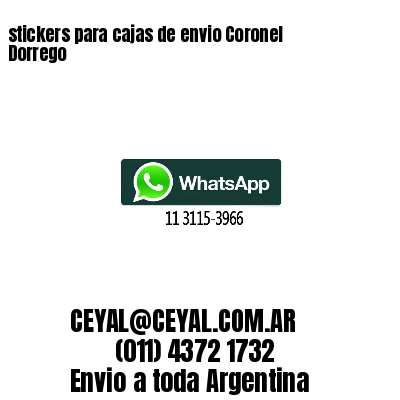 stickers para cajas de envio Coronel Dorrego