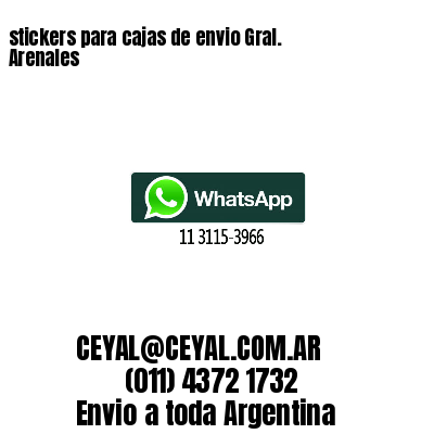 stickers para cajas de envio Gral. Arenales