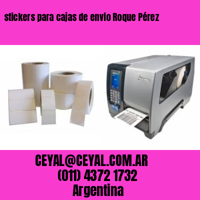 stickers para cajas de envio Roque Pérez