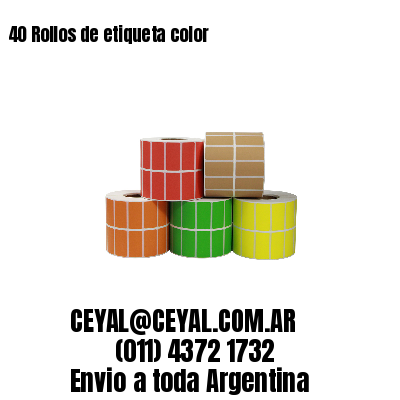 40 Rollos de etiqueta color