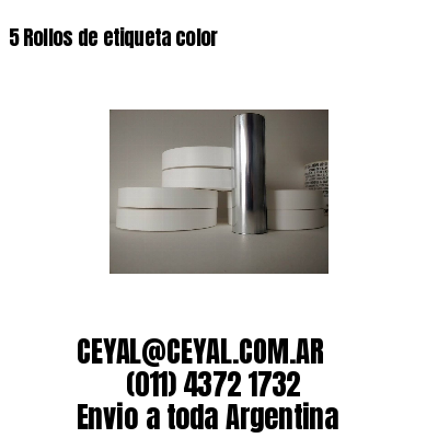 5 Rollos de etiqueta color 