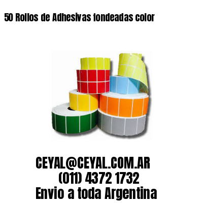 50 Rollos de Adhesivas fondeadas color