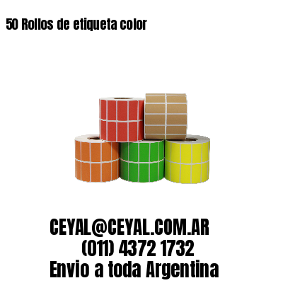 50 Rollos de etiqueta color