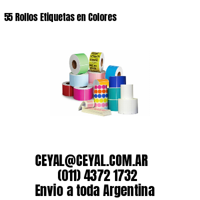 55 Rollos Etiquetas en Colores
