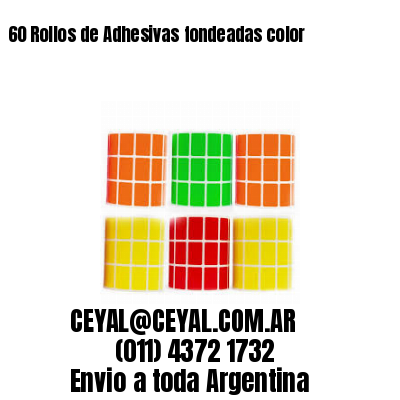 60 Rollos de Adhesivas fondeadas color