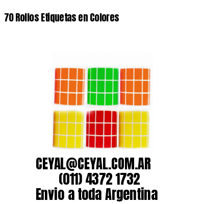 70 Rollos Etiquetas en Colores