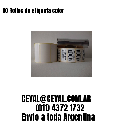 80 Rollos de etiqueta color