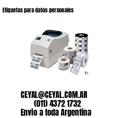 Etiquetas para datos personales