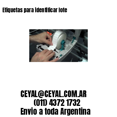 Etiquetas para identificar lote