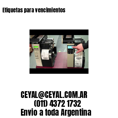 Etiquetas para vencimientos
