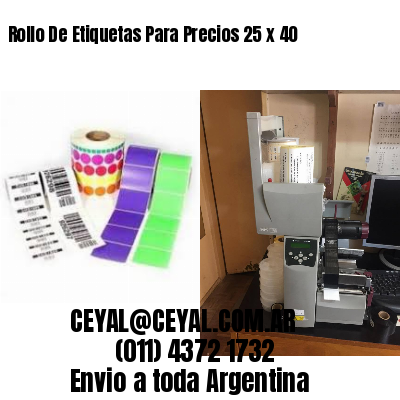 Rollo De Etiquetas Para Precios 25 x 40