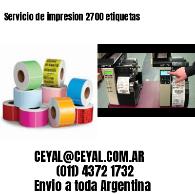 Servicio de impresion 2700 etiquetas