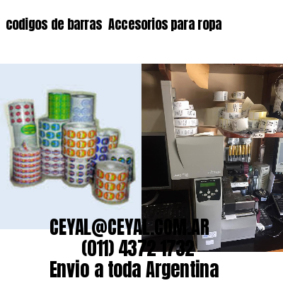 codigos de barras 	Accesorios para ropa