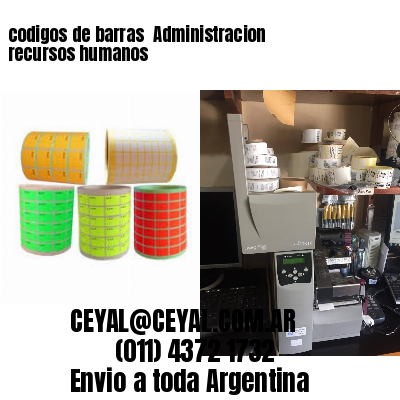 codigos de barras 	Administracion recursos humanos