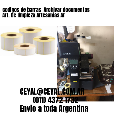 codigos de barras 	Archivar documentos Art. De limpieza Artesanías Ar