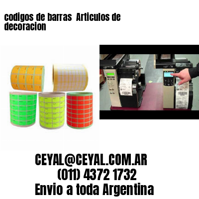 codigos de barras 	Articulos de decoracion