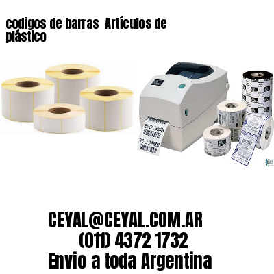 codigos de barras 	Artículos de plástico
