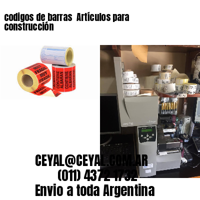 codigos de barras 	Artículos para construcción