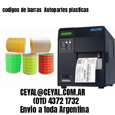codigos de barras 	Autopartes plasticas