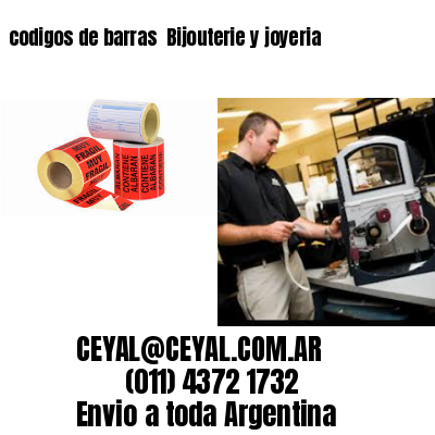 codigos de barras 	Bijouterie y joyeria