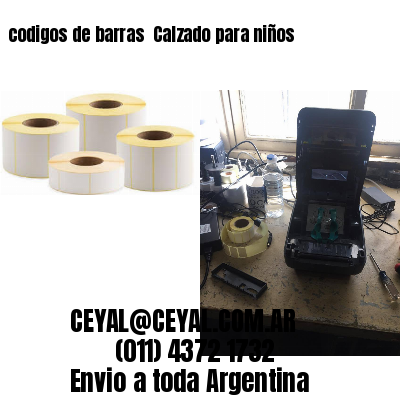 codigos de barras 	Calzado para niños