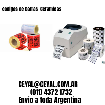 codigos de barras 	Ceramicas