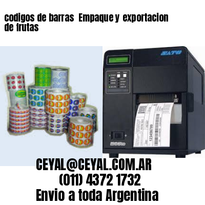 codigos de barras 	Empaque y exportacion de frutas