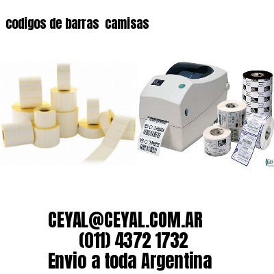 codigos de barras 	camisas
