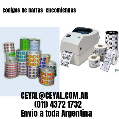 codigos de barras 	encomiendas