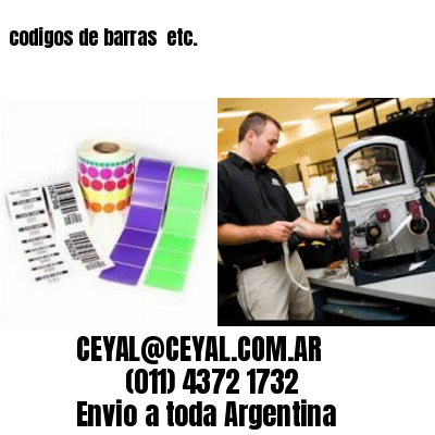 codigos de barras 	etc.