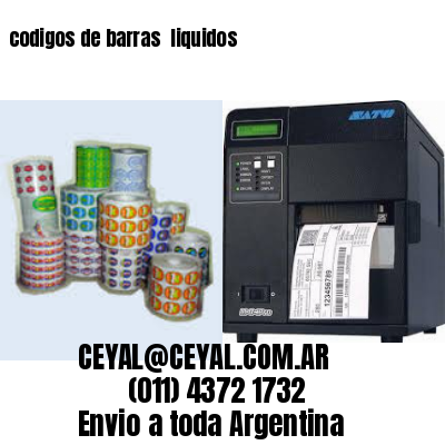 codigos de barras 	liquidos