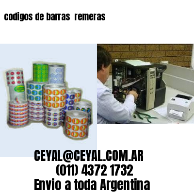 codigos de barras 	remeras
