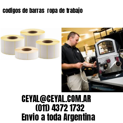 codigos de barras 	ropa de trabajo