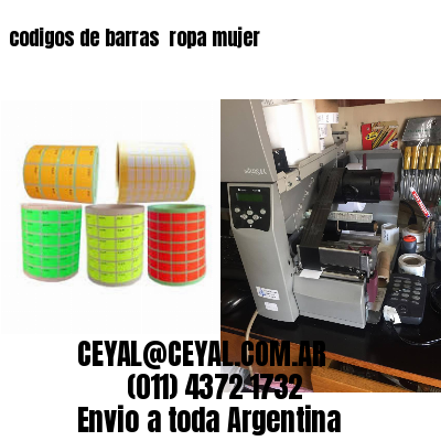 codigos de barras 	ropa mujer