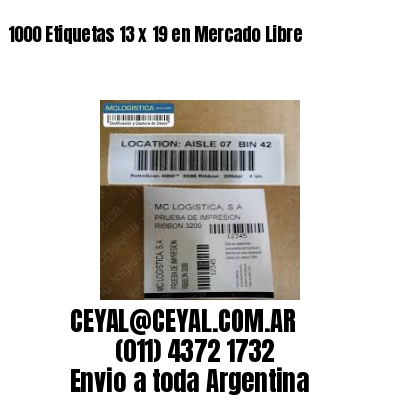 1000 Etiquetas 13 x 19 en Mercado Libre