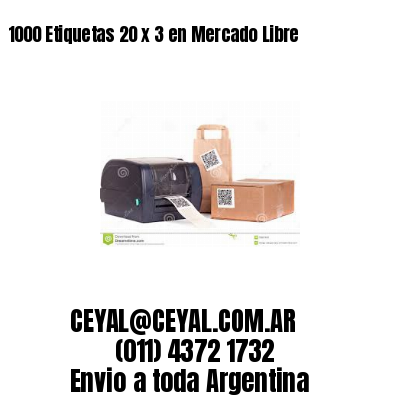1000 Etiquetas 20 x 3 en Mercado Libre