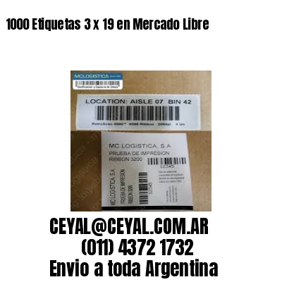 1000 Etiquetas 3 x 19 en Mercado Libre