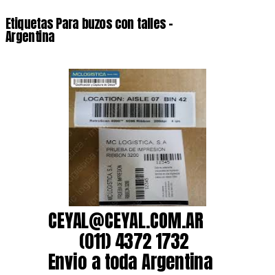 Etiquetas Para buzos con talles – Argentina