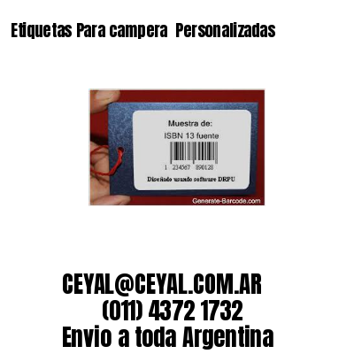 Etiquetas Para campera  Personalizadas