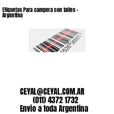 Etiquetas Para campera con talles – Argentina