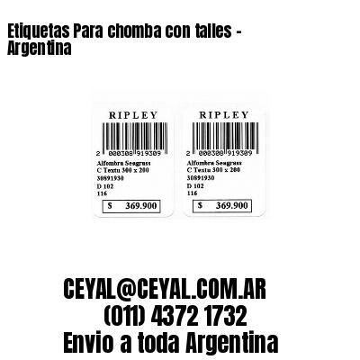 Etiquetas Para chomba con talles – Argentina