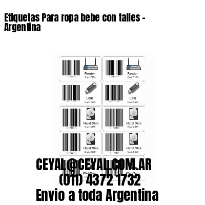 Etiquetas Para ropa bebe con talles – Argentina