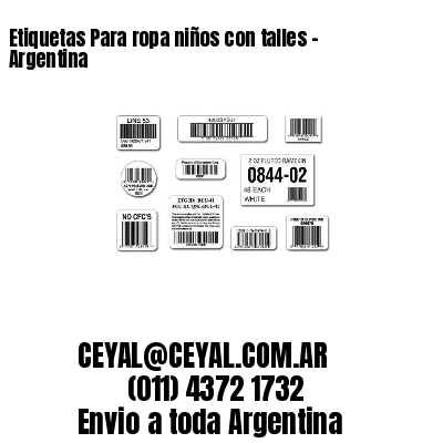 Etiquetas Para ropa niños con talles – Argentina