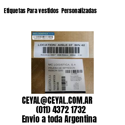 Etiquetas Para vestidos  Personalizadas