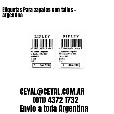 Etiquetas Para zapatos con talles – Argentina