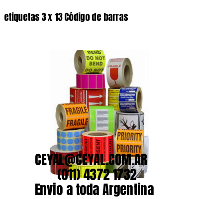 etiquetas 3 x 13 Código de barras