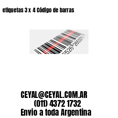 etiquetas 3 x 4 Código de barras