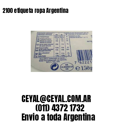 2100 etiqueta ropa Argentina